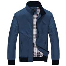 Chamarra Rompeviento Hombre Impermeable Chaqueta De Moda - Azul - Ver 8