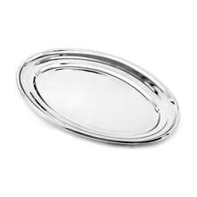 Kit 2 Trays Stainless Steel Oval Shallow Large 44 X 30 Cm - 銀色 - 查看 2