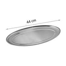 Kit 2 Trays Stainless Steel Oval Shallow Large 44 X 30 Cm - 銀色 - 查看 1