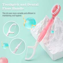12pcs Disposable Portable Pop-Up Toothbrush, Multi-Use Cleaning Brush For Home & Travel, Refreshing Breath, Random Colors - Multicolor - View 3