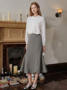 Autumn/Winter New Fish Tail Skirt - Grey - View 4