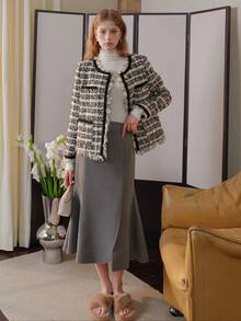 Autumn/Winter New Fish Tail Skirt - Grey - View 6