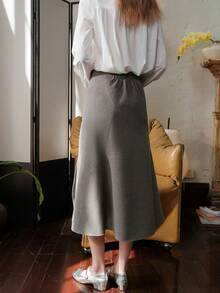 Autumn/Winter New Fish Tail Skirt - Grey - View 3
