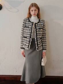 Autumn/Winter New Fish Tail Skirt - Grey - View 7