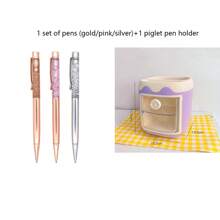 1入/3入/6入閃亮浮砂閃光金屬圆珠筆辦公用品1.0mm黑墨水 - 黑色 - 查看 23