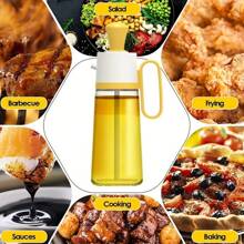 2-In-1 Glass Oil Dispenser & Silicone Brush - High Temp Resistant - Perfect For Bbq & Cooking, Kitchen Essential - Yellow - View 7