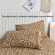1 set poliéster con estampado de leopardo Colcha con Funda para almohada Set , 3 piezas