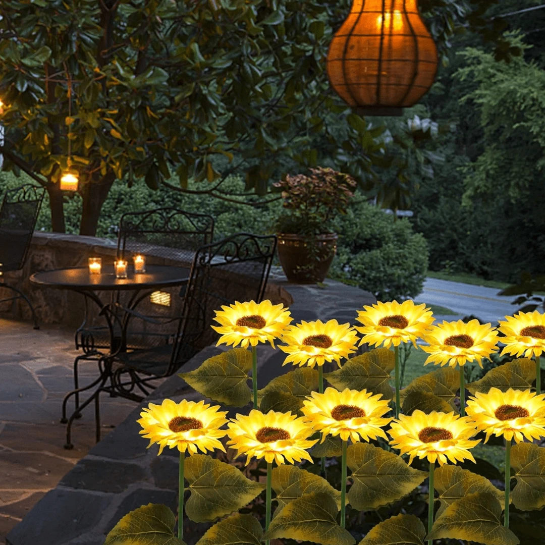 Solar Sunflower Lanterns, Used For Courtyard Decoration, Waterproof
