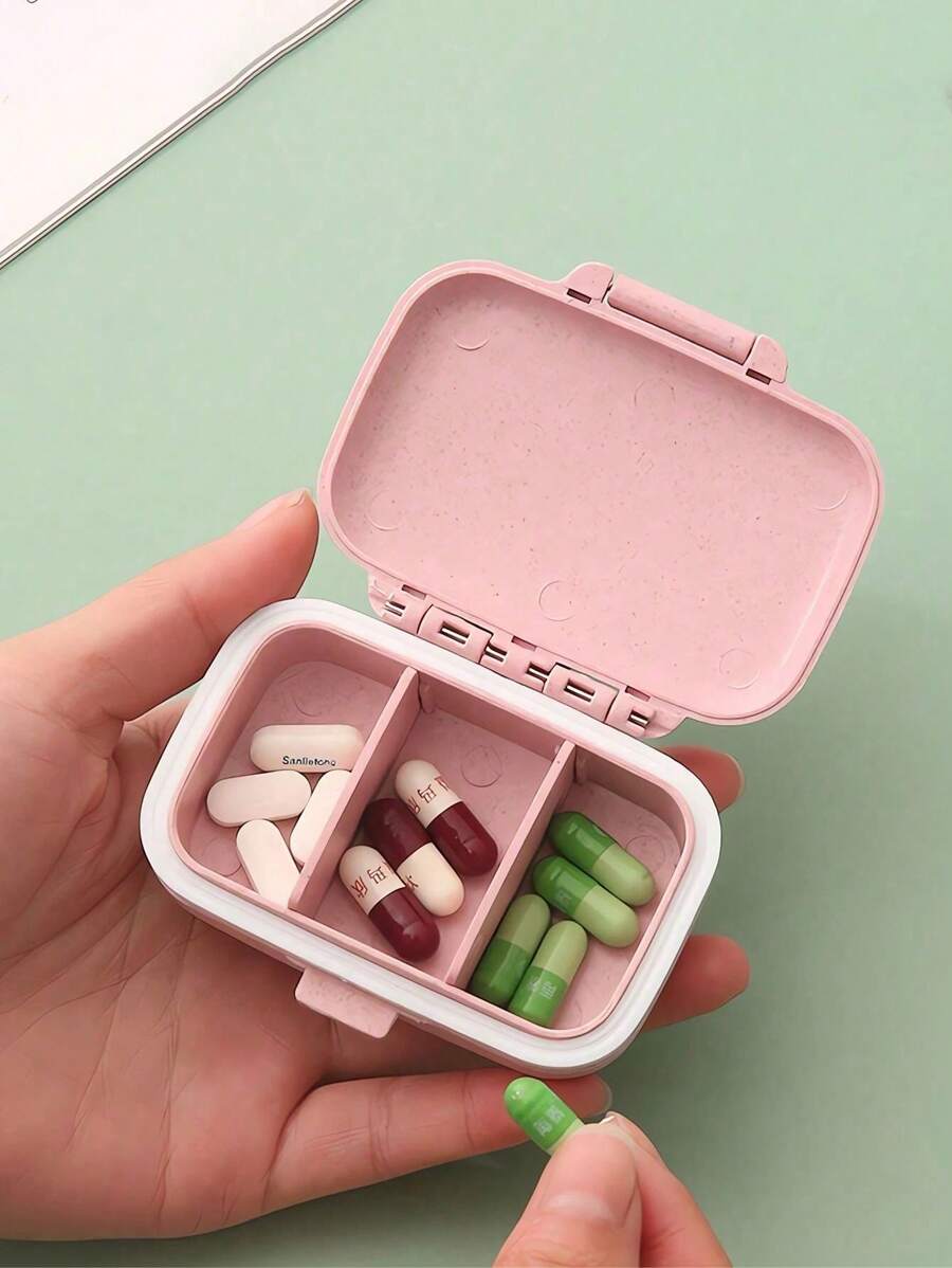 Mini Travel Portable Pill Organizer, 3 Compartment Pill Box, Pill Storage Container, Weekly Pill Box, Pill Case For Outdoor Travel, Medication And Vitamin Storage, Fits In Pocket Or Wallet, Securely Organizes Daily Medications, Dustproof, Waterproof, Leak Proof, Reusable Pill Box, Self-Sealing Travel Medication Storage With Clasp Seal, Organizes Pills And Small Items