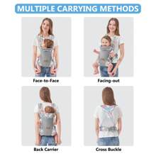 1pc Upgraded Ergonomic Baby Carrier, Newborn & Infant Backpack, Hands-Free Design With Chest Support, Breathable, Perfect Baby Shower Gift (Leaf Pattern) - Leaves - View 8