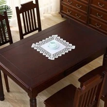 1PC, Đường chạy bàn đơn giản bằng polyester, Thiết kế ren hòa tan trong nước tinh tế, Đường chạy bàn cà phê macrame, Bố trí tiệc cưới thanh lịch theo phong cách Boho, Đường chạy bàn ngoài trời mùa hè theo phong cách trang trại, Trang trí nhà bếp gia đình. - trắng - Xem 7