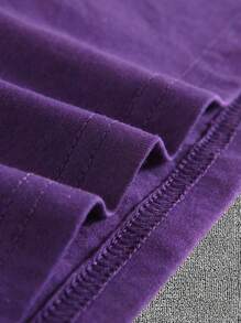 Camiseta Oversized Masculino Feminino Camisa Estampada Streetwear Algodão 100% - Roxo - Visão 3