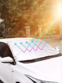 1pc 2-In-1 Car Winter Snow Cover & Summer Sun Shade Umbrella - Multicolor - View 5