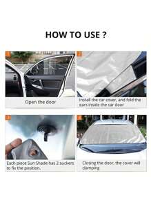 1pc 2-In-1 Car Winter Snow Cover & Summer Sun Shade Umbrella - Multicolor - View 8