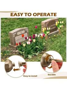 2/1PC Cemetery Vase With Spikes Plastic Floral Vase Holder For Gravestone Grave Yard Ground Outdoor Flower Marker Decorations