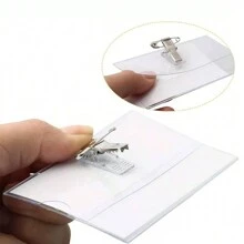 50PCS ID Name Badge Holder Conference Visitor Pass Photo Clip Pin Meeting 9x5.4cm UK , Back To School Gifts - White - View 10