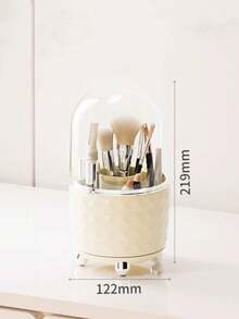 360º Portable Desktop Cosmetic Makeup Brush Holder Organizer Clear Tube Diamond - trong suốt - Xem 4
