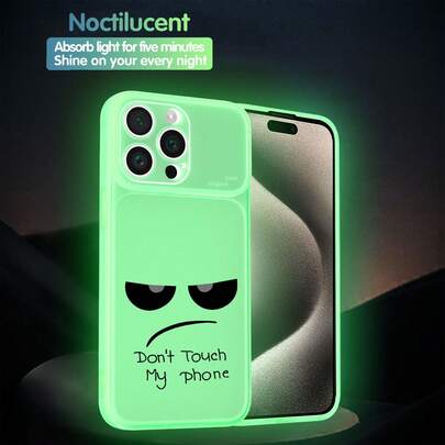 1 pieza Funda de teléfono transparente mate blanca con diseño fosforescente a prueba de golpes/Funda de teléfono luminosa/Funda de teléfono fluorescente, apta para iPhone/Android