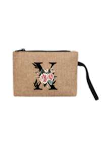 2 件/套简约花朵首字母 A-Z 印花亚麻手提包，粉色流苏，亚麻包，包括一个手提包和一个零钱包，简约旅行包，化妆品钱包，大容量旅行化妆包日常使用、约会、生日、度假、返回学校、度假、海滩、旅行、通勤、商务、学生、野餐、露营、超市、日常收纳，（小包手带方向随机），圣诞节最佳教师礼物 - 卡其色 - 查看 14