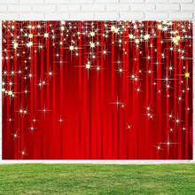 1 pièce Fond de photographie Venus rouge étincelante, fond de drapeau Venus rouge, fond de Noël rouge, décoration murale pour mariage, anniversaire, fête de Noël