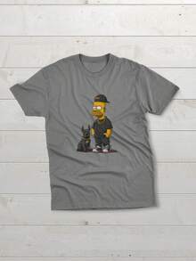 T-Shirt Men's Slim Unisex Oversize 100% Cotton Newest Printed Life Style 7094 - Xám - Xem 3