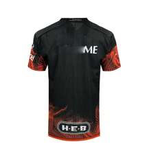 tigre en rojo y negro 2024 Conjunto de jersey y pantalones cortos de fútbol con diseño de