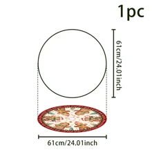 1pc Christmas Tree Skirt, Vintage Gingerbread Man Design, Suitable For Christmas Tree And Table Decor - Multicolor - View 10