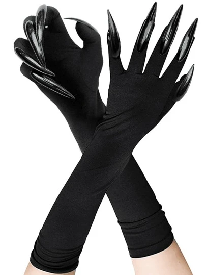 قفازات مخالب القطة السوداء قطعة واحدة، إكسسوارات مخالب حيوانية مرحة، إكسسوارات زي لحفلات الكرنفال والتنكر