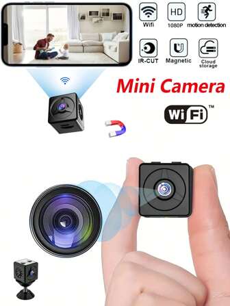 NEW Upgrade 1080P Small Wireless WiFi Camera Hidden Spy Security Cameras,Mini Nanny Cam Smart Home, Pet Dog Baby Camera Indoor Outdoor 1080P Remote Portable, Phone APP Room Camera(360P/080P)
