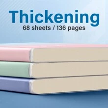 1pc, B5/A5, 136pages, Waterproof Soft PP Cover Notebook, Colorful Minimalist Diary Notebook, Lined Journal, Ideal For Office, Home, School Note Taking.