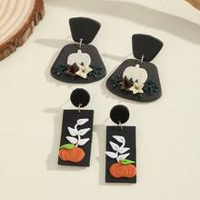 1 Đôi Hợp Thời Trang Halloween Series Polymer Đất Sét Hoạt Hình Ma Bí Ngô Bông Tai Dành Cho Nữ, Bán Buôn - Hình ảnh toàn diện - Xem 3