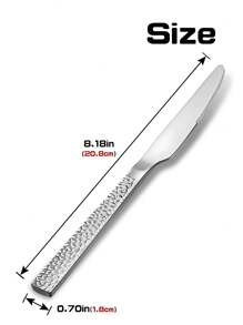 1 件不锈钢锤纹西式餐具套装，5 种款式可选，适合家庭和餐厅使用，厨房用具圣诞礼物 - 彩色 - 查看 12