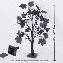 Đèn LED hình cây phong Halloween, hình bí ngô, nhện, ma, hình nhãn cầu, thích hợp làm đèn trang trí Halloween, trang trí tiệc Halloween, trang trí bàn làm việc, trang trí phòng ngủ, trang trí ban công ngoài trời, hộp đựng pin và USB, nguồn điện hai chế độ, trang trí phòng Halloween, trang trí sân vườn Halloween làm quà tặng, trang trí ngày lễ, trang trí lễ hội - Nhiều màu - Xem 3