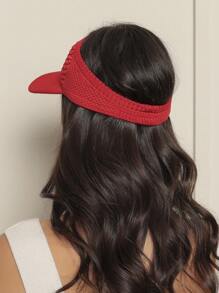 Women Modal Visor Hat Solid Casual Outdoor Visor Hat Summer 2023 Beach Hiking Cycling - 紅色 - 查看 5
