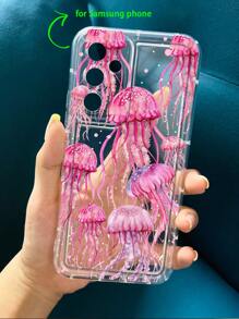 Ốp lưng trong suốt in hình sứa hồng của Apple, tương thích với iPhone 11/12/13/14/15/15pro/15 Plus/15 Promax/7plus/8plus/X/Xs Max/Xr/11pro/12pro/13pro/14pro/12mini/13mini/11promax/12promax/13promax/14promax/14plus/6/6s/6plus/7/8/Se & Galaxy/A54/A14/A12/A13/A15/A32/A33/A24/A52S/S20/S21/S22/S23/S24/S23Plus/S24ultra. Chống nước, chống sốc, chống rơi vỡ và chống trầy xước. - Nhiều màu - Xem 4