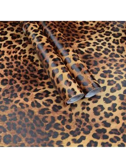 Leopard Print Self-Adhesive Vinyl Wallpaper - Detachable Texturized Contact Paper With Drop Match Pattern, Waterproof Peel And Stick Wall Covering For Living Room, Bedroom, Kitchen Renovation,Renovation Stickers Peel Wall Panels,Wall Paper, Wallpapers,Spring Decoration Items Refresh Your Home,Rama Decoration Stickers Gifts Birthday Graduation view 5