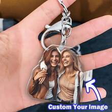 定制亚克力照片钥匙扣、双面钥匙扣、情侣、朋友、宠物背包吊坠、基于照片的特殊形状效果、生日和圣诞礼物 - 彩色 - 查看 8
