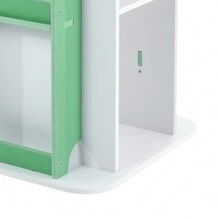 Bookcase 360° Rotating Bookshelf Multifunctional Bookcase Solid Wood 4 Tiers Home Design Corner Bookshelf For Kids Suitable For Living Room And Children's Library - 綠色 - 查看 6
