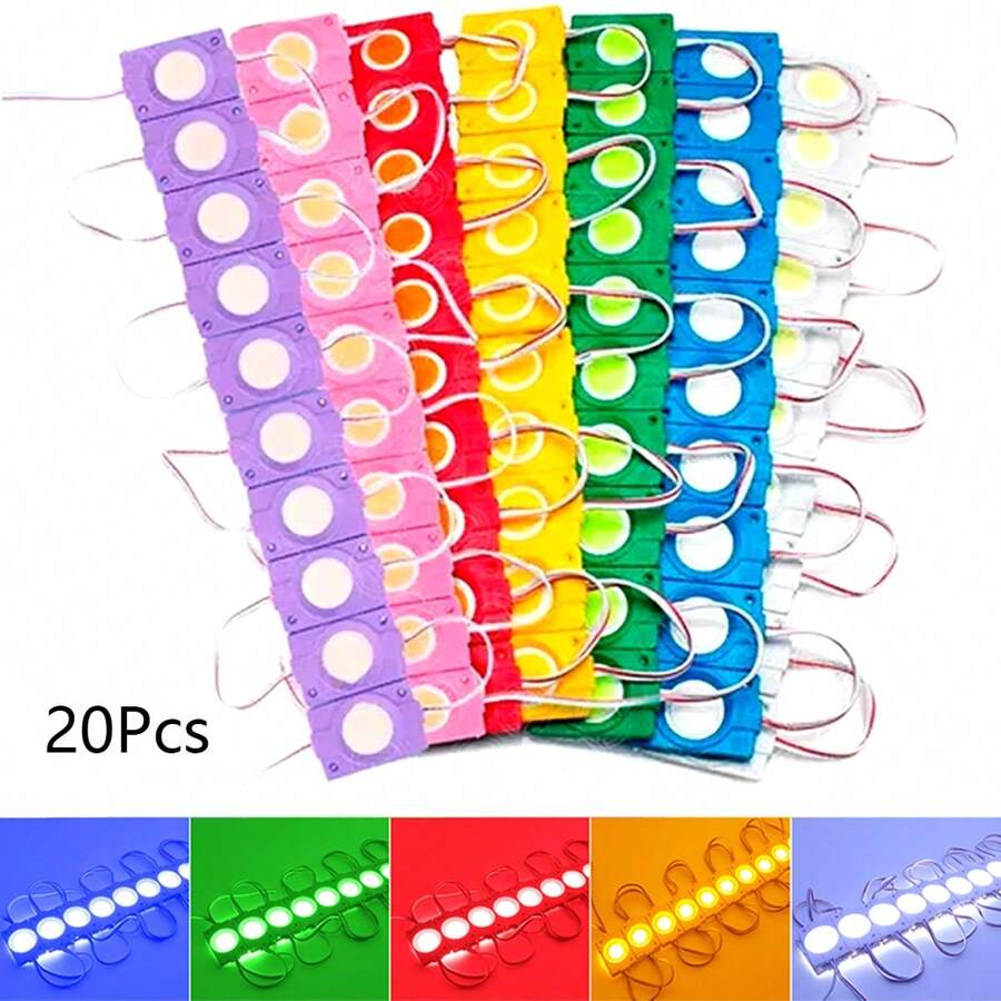20 Modules Of 9 Round Plasma Cob Leds High Intensity 2.4w, LED Module D C 12V COB Module Injection Molding LED Module Advertising Module - Bianco - Visualizzare 1