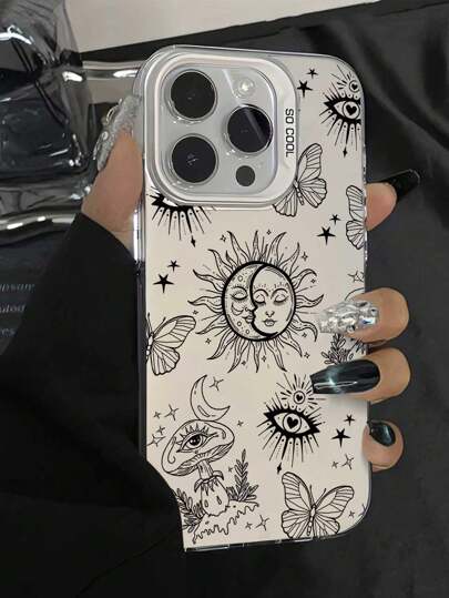 1pc IMD Colorful Silver Phone Case Compatible With Samsung, Apple Models 17Promax/17pro/17Air/17/16/15/14/13/12/11/S25/S25ultra/S25plus And Other Models, Suitable As Gift For Friends