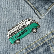 1件裝 Adventure Awaits 衝浪旅行露營車山地單車冒險戶外嬉皮龐克搖滾動漫卡通刺繡布貼，可燙貼可縫製，個性化DIY衣物配件，服飾裝飾補丁徽章胸針，適用鞋子、帽子、包包配件及破洞修補，校園風 - 彩色 - 查看 4