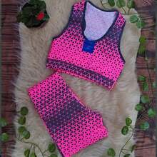 Premium Printed Fitness Gym Set. - Hot Pink - View 2