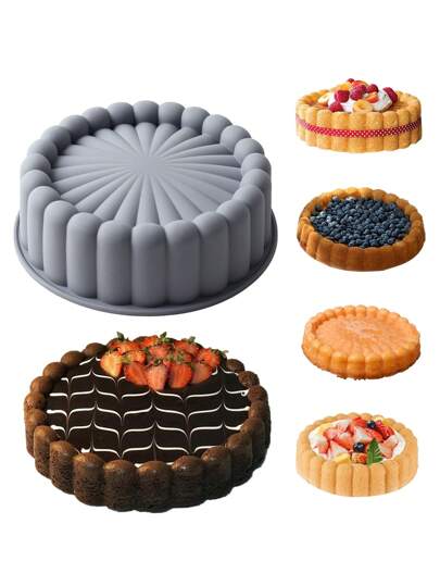 1 件硅胶圆形蛋糕模具，向日葵形状烤箱模具，耐高温且易脱模，厨房配件，蛋糕和糕点准备