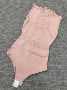 Women's Modal Bodysuit - 藕粉色 - 查看 1