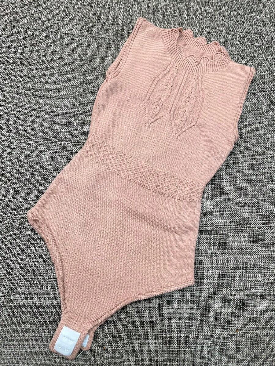 Women's Modal Bodysuit - 藕粉色 - 查看 1