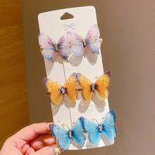6pcs Rhinestone Decorated Butterfly Hair Clips, Vintage Hair Accessories, Fashion Hair Clips Suitable For Women And Daily Use - Multicolor - View 17