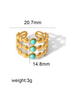 1 pièce Anneau ouvert minimaliste en acier inoxydable avec placage multicouleur doré, convient pour le port quotidien, les festivals, les mariages, les fêtes, les anniversaires, l'amitié et les cadeaux