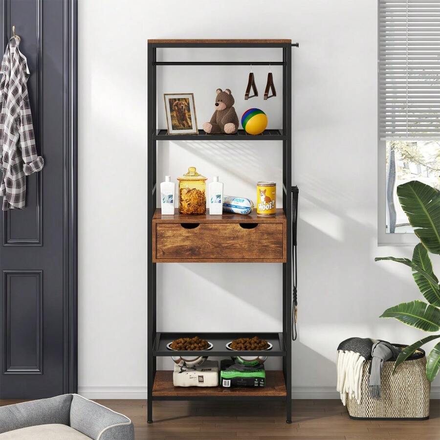 Dog Feeding Station,3 Height Adjustable Raised Dog Bowls, Dog Feeder Station For Large Medium Dogs Cats, Dog Storage With Shelves. - 1 - View 1