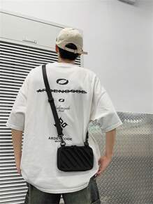 Túi hộp có cấu trúc màu trơn dành cho nam, Túi đeo chéo có dây đeo vai có thể điều chỉnh, Túi đeo chéo đại học mùa thu Giáng sinh Quà tặng Túi hét Quà tặng Giáng sinh mùa đông Lễ tạ ơn Ví du lịch Túi tote ngày lễ Túi đeo chéo vuông tối giản mát mẻ Túi đeo chéo Túi dán nhãn Mùa hè Trở lại trường Quà tặng Valentine Túi đeo vai Túi nghỉ mát Gói đồ dùng học tập mùa xuân - màu đen - Xem 6