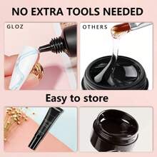 GLOZ 3瓶15毫升3D立体雕塑凝胶指甲油，适用于美甲设计和DIY - 透明凝胶指甲油，可用于绘画、塑形、雕塑和装饰 - 無色 - 查看 8